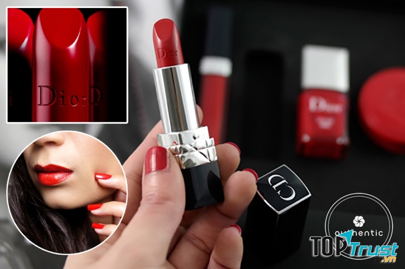 Son DIOR 999 có tông màu đỏ rực cơ bản, có độ bóng, giá khoảng 900 nghìn/ cây