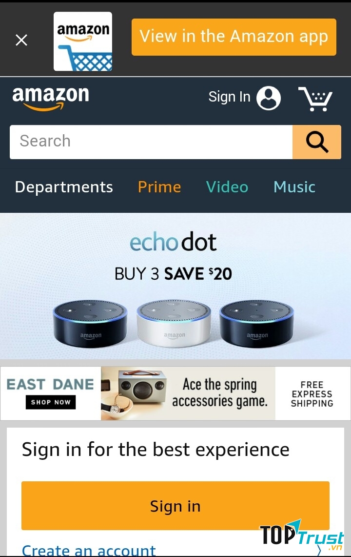 Trang web bán hàng uy tín ở Mỹ AMAZON.