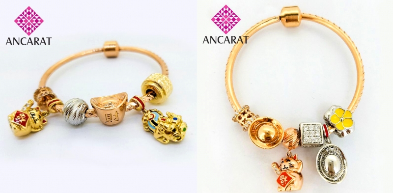 Vòng tay charm Tỳ Hưu và Mèo May Mắn