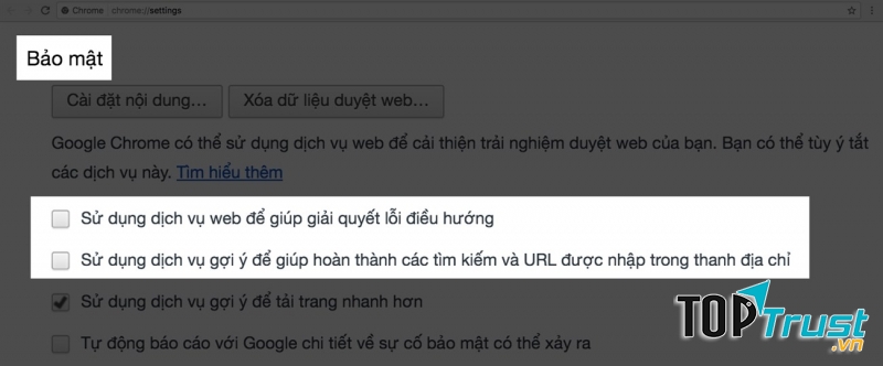 Tắt hai tính năng này