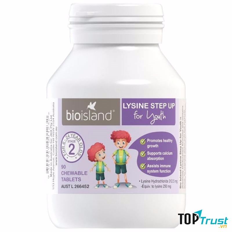 Bioisland Lysine started for Youth - Lysine tăng trưởng chiều cao cho trẻ từ 6-24 tuổi