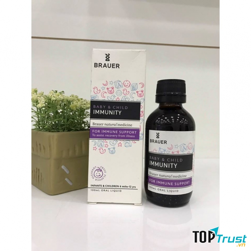 Siro Brauer Baby & Child Immunity   Tăng sức đề kháng phòng chống các bệnh về đường hô hấp như cảm cúm, tai mũi họng, viêm tai, viêm phế quản, chống mệt mỏi, đau nhức, sốt...