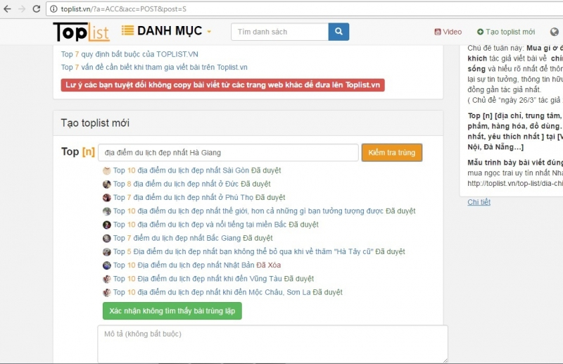 Hướng dẫn viết bài trên TopTrust.vn