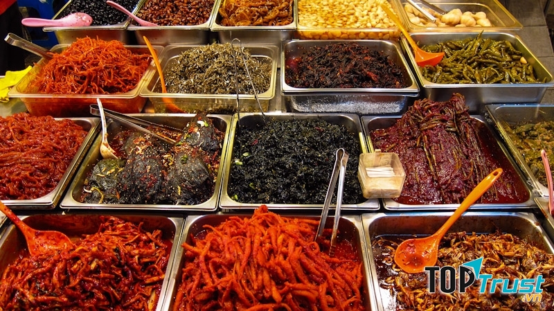 món ăn tại Chợ Gwangjang