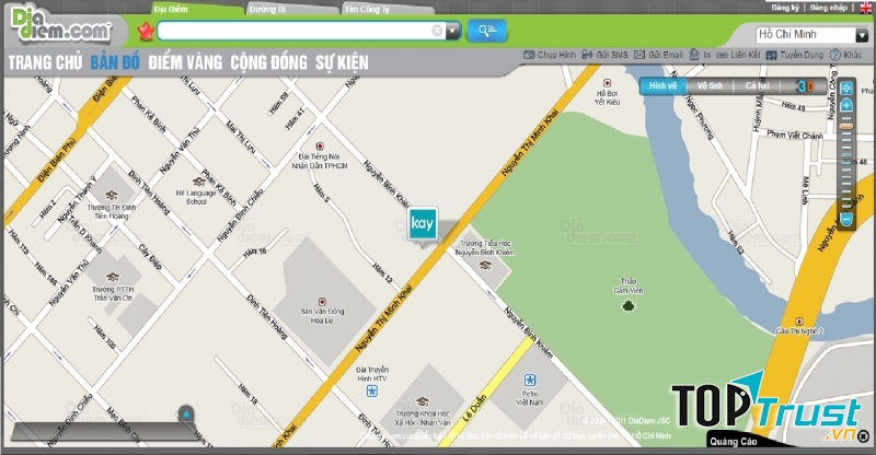 Giao diện của DiaDiem.com