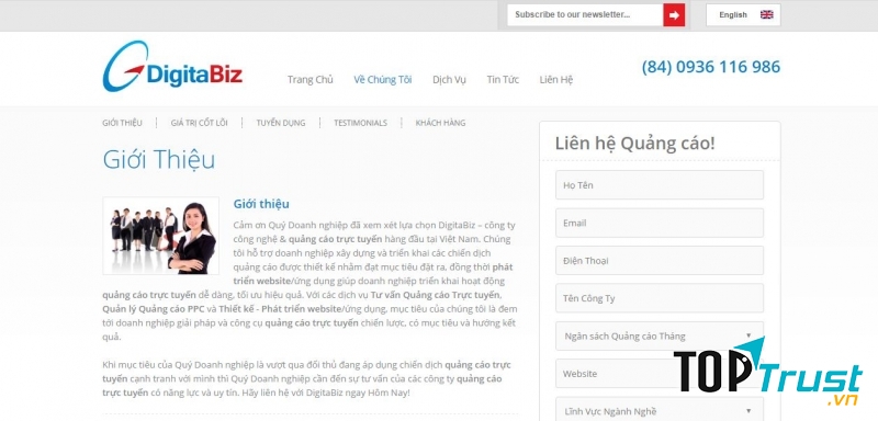 Trang web chính thức của DigitaBiz