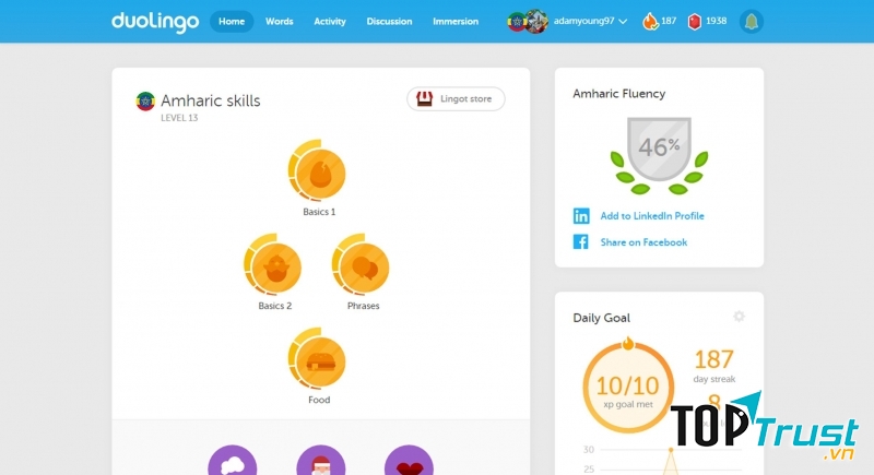 Doulingo.com là một trang web khá thú vị cho việc học Tiếng Anh của bạn