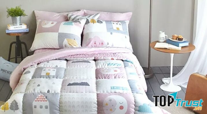 Bộ chăn ga gối màu sắc nhã nhặn