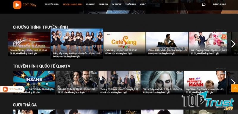 Trang chủ của website