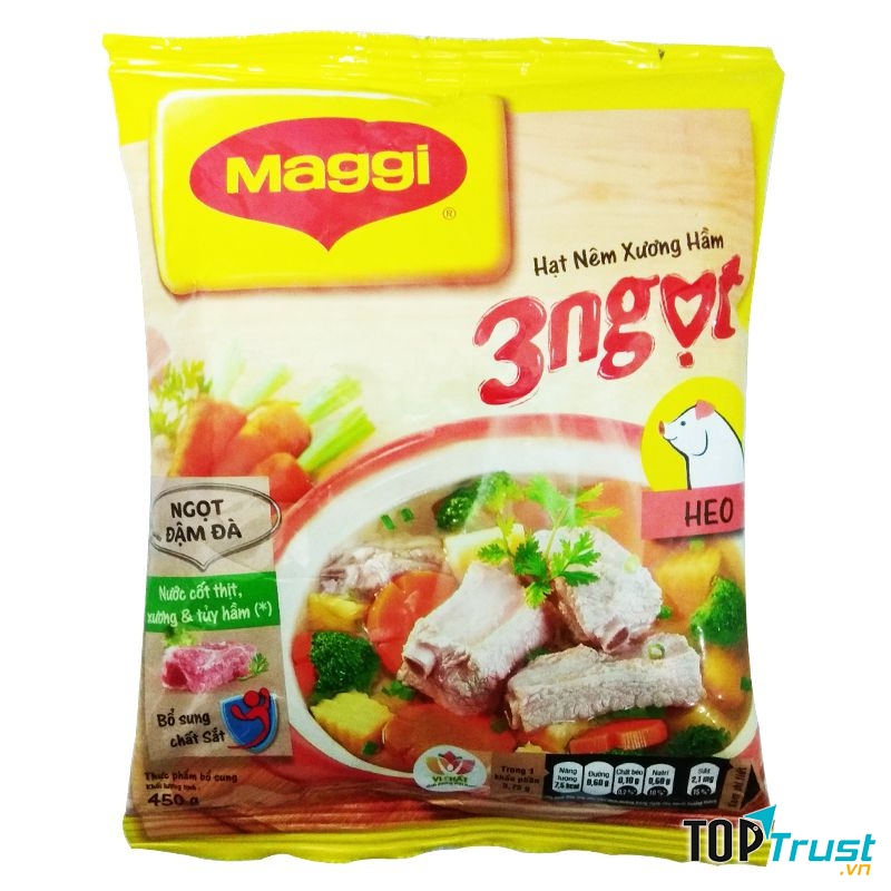 Hạt nêm MAGGI 3 Ngọt bổ sung vi chất Sắt