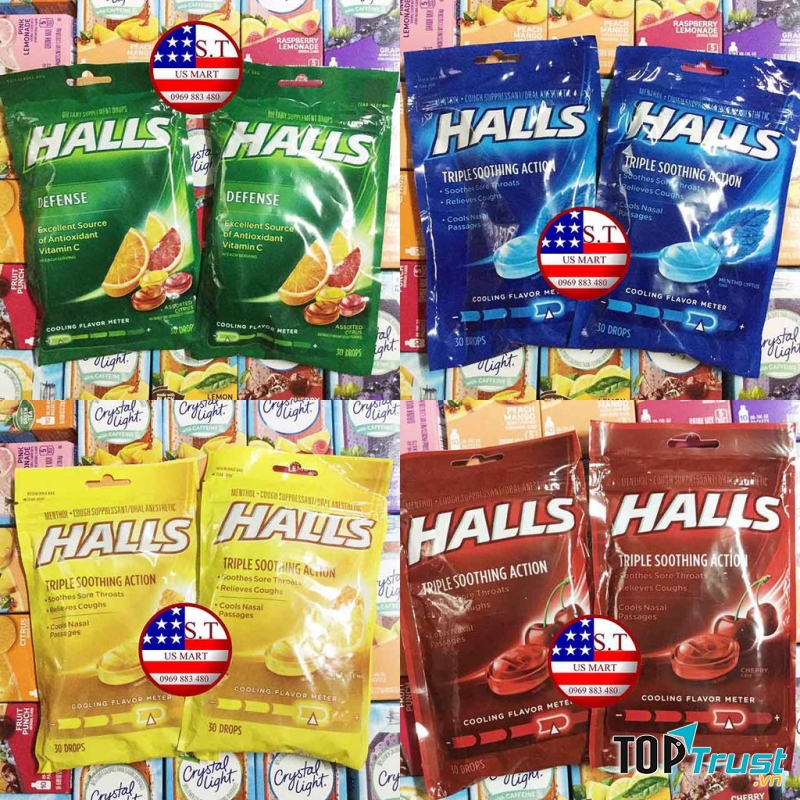 Kẹo Ngậm Trị Ho Halls Không Đường