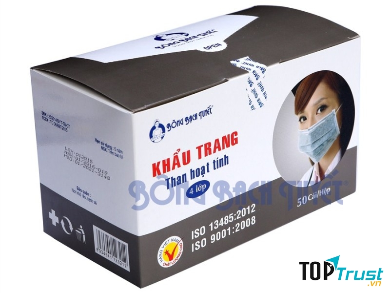 Khẩu trang than hoạt tính Bông Bạch Tuyết