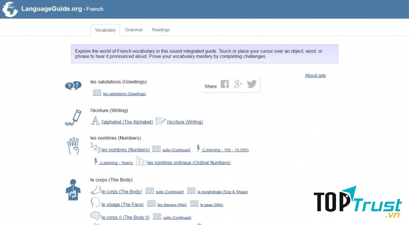 Language Guide là trang web học tiếng Pháp dành cho người mới bắt đầu học