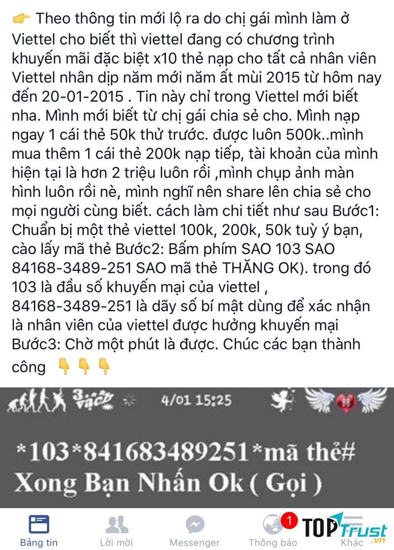 Lừa nạp thẻ Viettel
