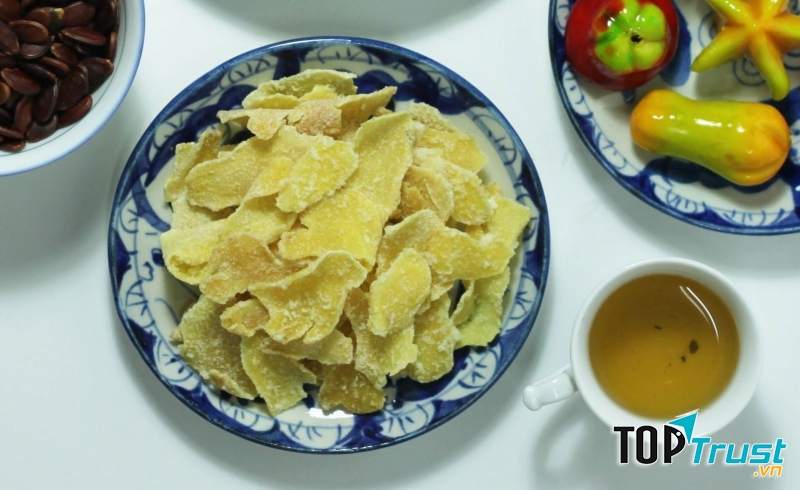 Mứt gừng với vị cay ngọt nồng nàn mang cảm giác ngon miệng