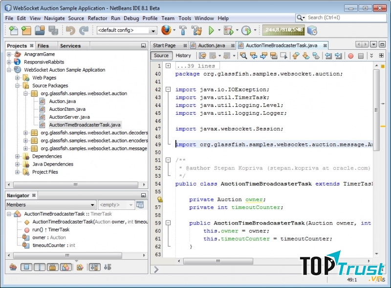 Giao diện NetBeans