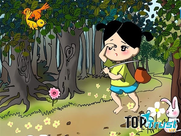 Cô bé vào rừng tìm bông hoa trắng