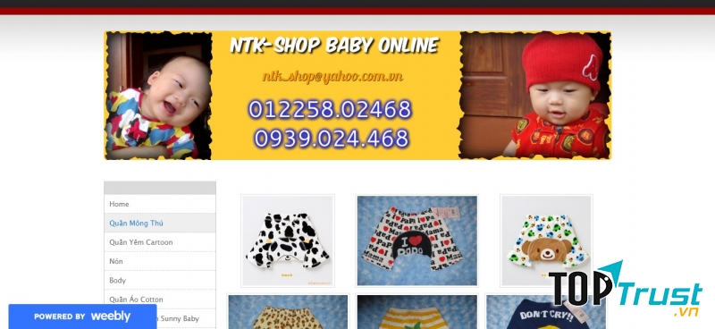 Giao diện trang NTK shop