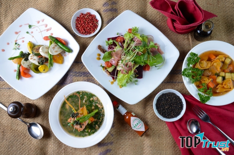 Đồ ăn tại Pane e Vino đều được chế biến rất ngon miệng và đẹp mắt.