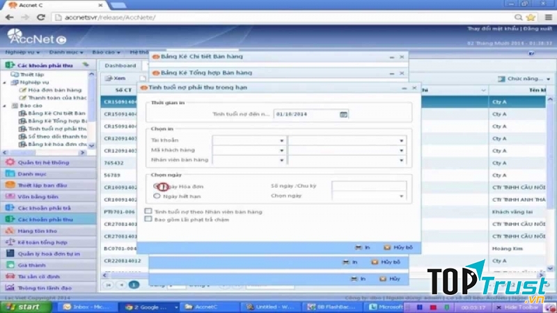 Một hình ảnh từ phần mềm AccNet