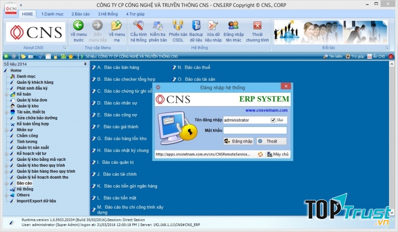Phần mềm kế toán CNS
