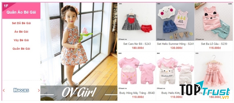 Các sản phẩm được bày bán tại Shop OVmart