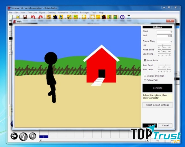 Giao diện phần mềm Stickman 5.6