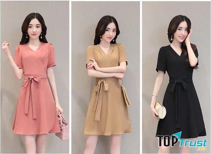 Váy công sở phong cách Hàn Quốc màu sắc trang nhã.