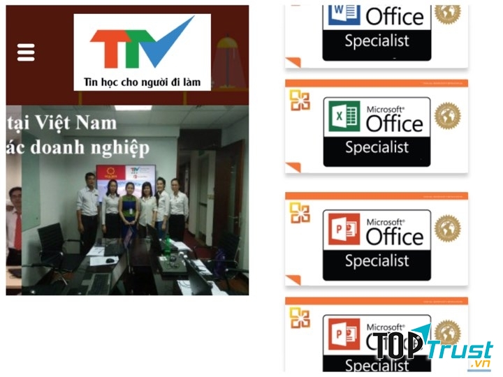 Trang chủ và các khóa học đều được sắp xếp khoa học.