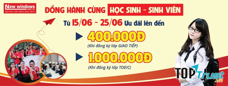 Ưu đãi các khóa học tại Trung tâm Ngoại ngữ New Windows