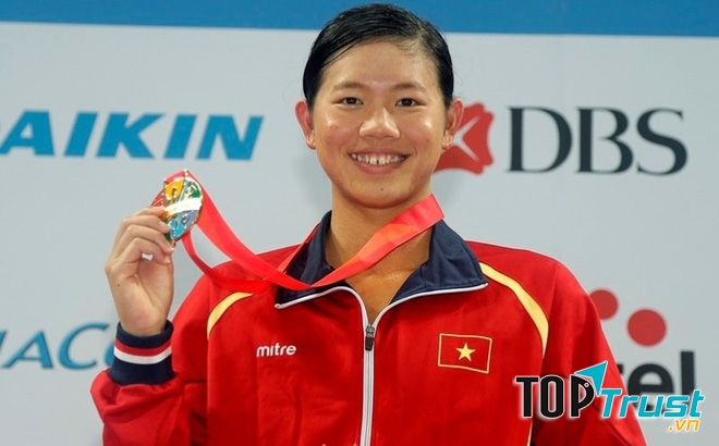 Tấm huy chương vàng đầu tiên tại giải vô địch bơi Châu Á của Việt Nam