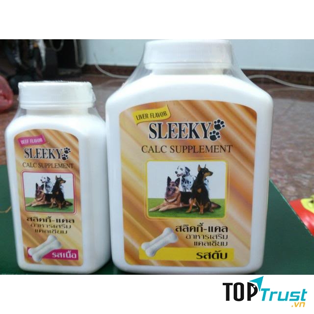 Viên Canxi Sleeky Vị Bò Và Gà Hình Xương Cho Chó