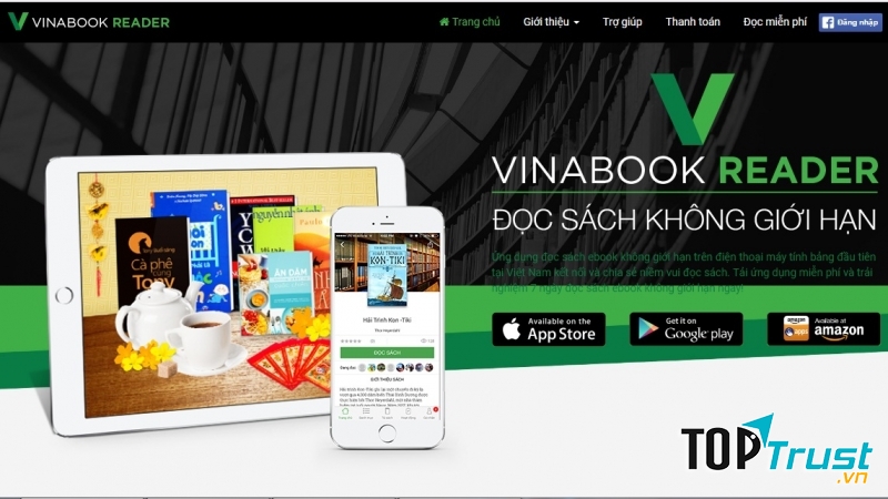 Website của Vinabook Reader