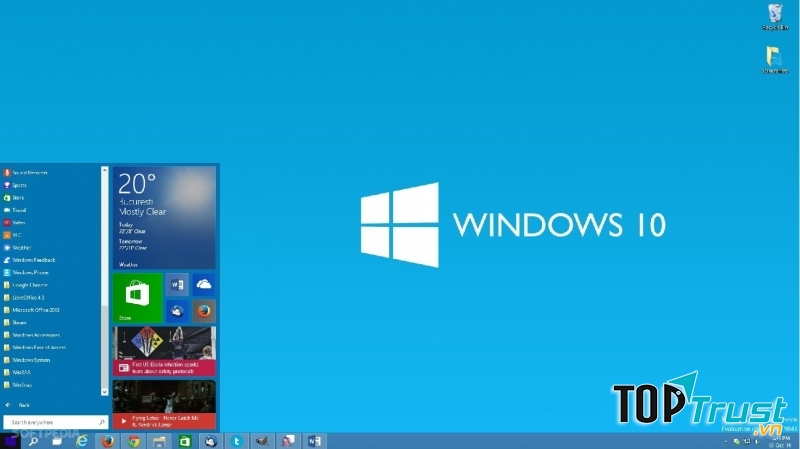 Các cửa sổ làm việc được chuyển về chế độ Minimize với tổ hợp Windows + M