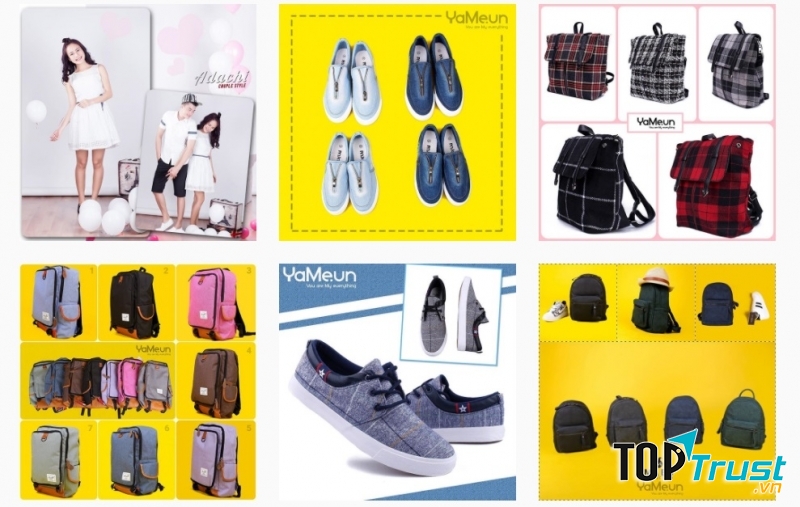 Mặt hàng phong phú và đa dạng từ quần áo cho đến giày dép, ba lô, túi xách...
