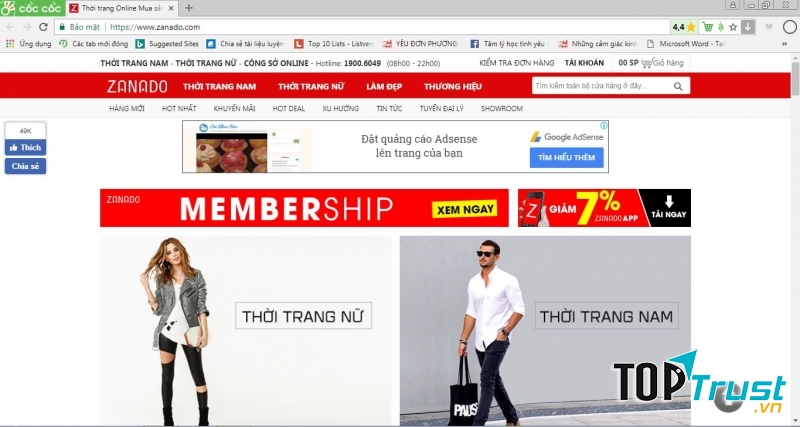 Website của ZANADO