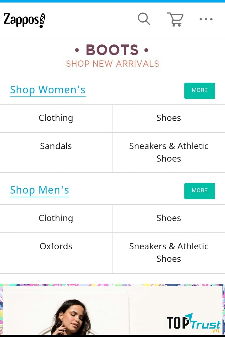 Trang web bán hàng uy tín ở Mỹ ZAPPOS.