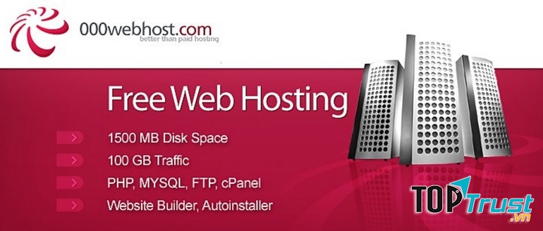 000webhost là dịch vụ hosting miễn phí tốt nhất và phổ biến nhất trên thị trường hiện nay.