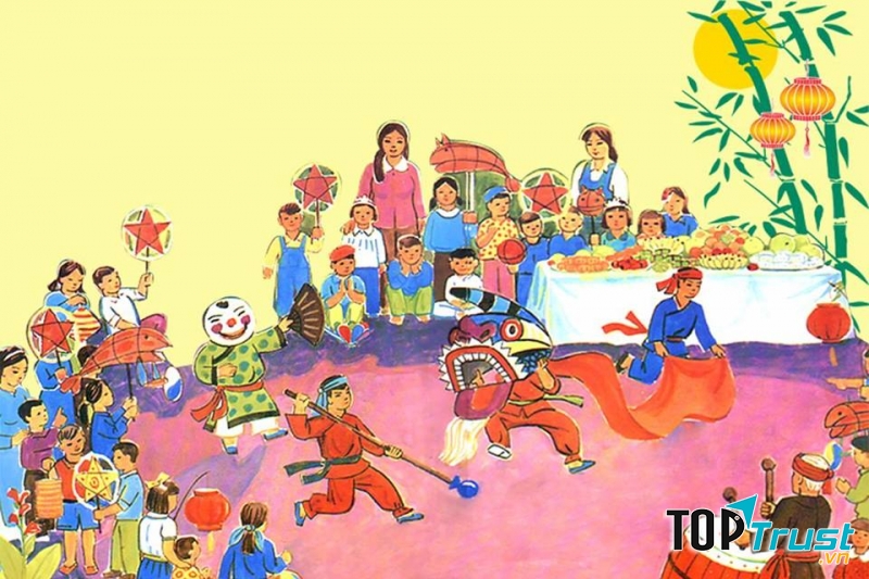 Bức tranh vẽ trung thu: Ngày hội trăng rằm