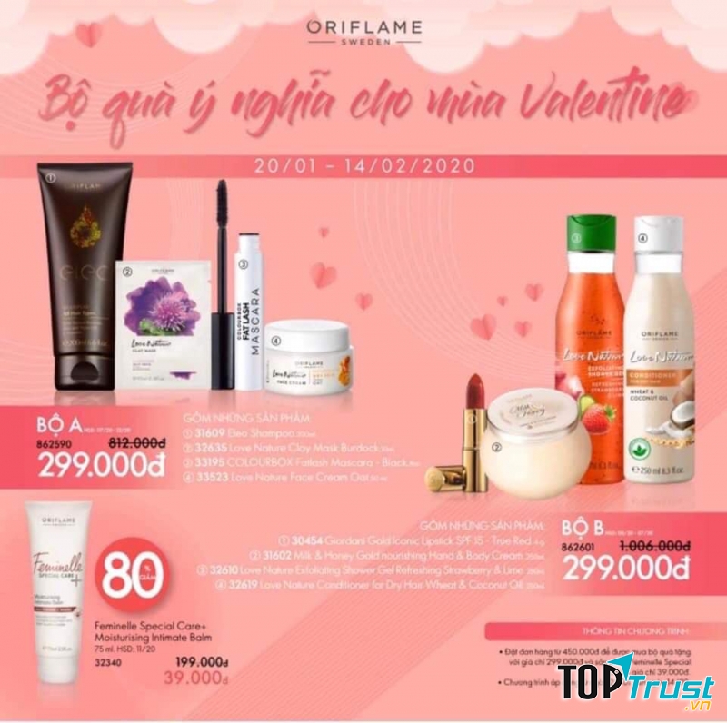 Bộ quà tặng Valentine của Oriflame