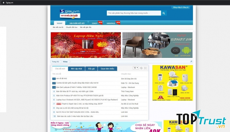 5 Giây được biết đến là website rao vặt nổi tiếng lâu đời.