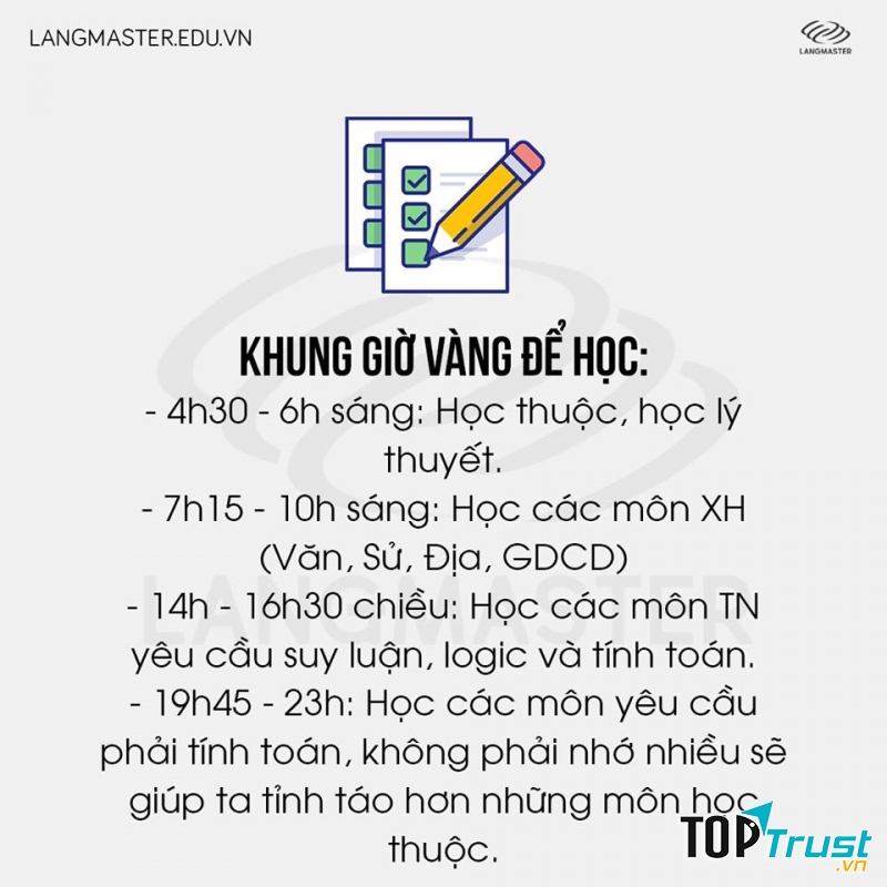 7h15 - 10h sáng: Học các môn khoa học xã hội, văn học, ngôn ngữ