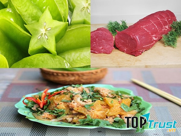 Thịt trâu xào khế