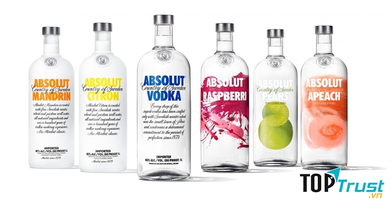 Absolut Vodka có khá nhiều hương vị để lựa chọn