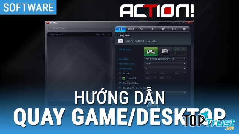 Phần mềm quay video game Action