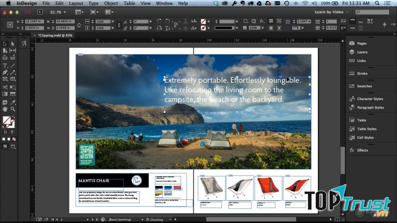 Một màn hình thiết kế của InDesign