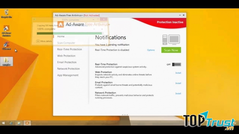1 user chia sẻ ảnh dùng Adware Free Antivirus