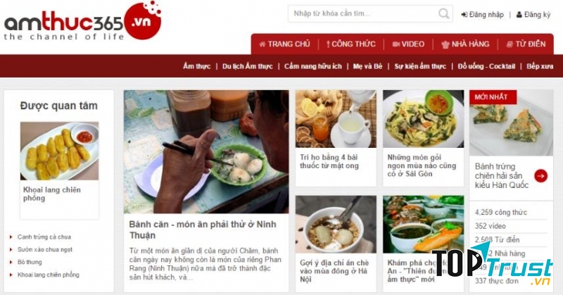 Ẩm thực 365 là trang tổng hợp các thông tin về các công thức nấu ăn và thức uống các loại