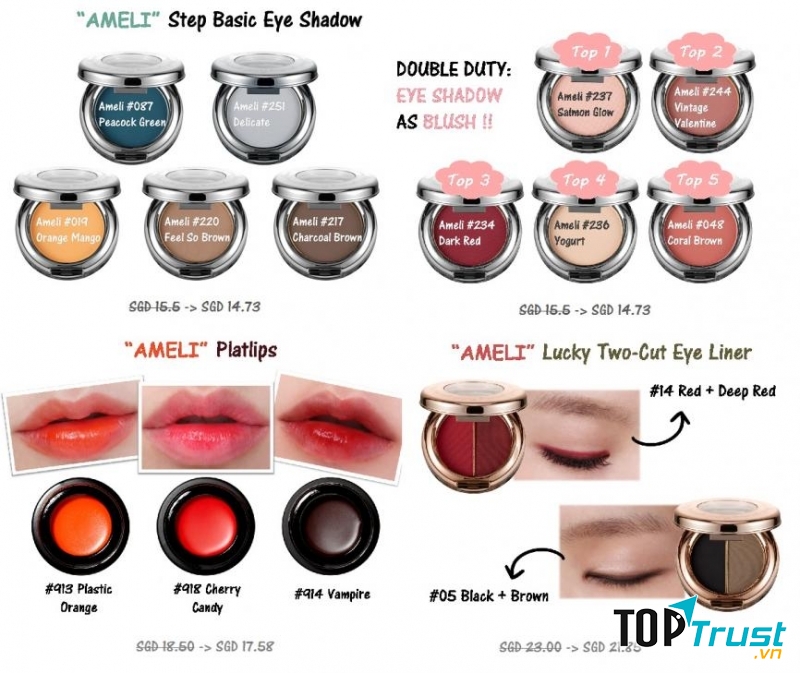 Dòng sản phẩm đi cùng son Ameli Platlips.