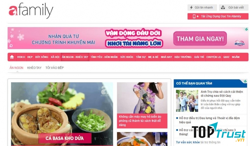 Ăn ngon là một chuyên mục đặc biệt thuộc trang website dành cho các chị em phụ nữ Afamily.vn